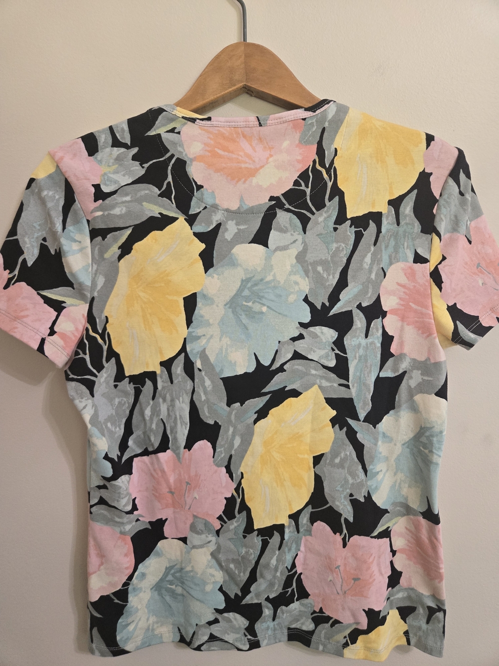 Lauren Ralph Lauren Soft Luxe Fit Floral Tee Womens L Painterly Crewneck Top - Picture 2 of 8